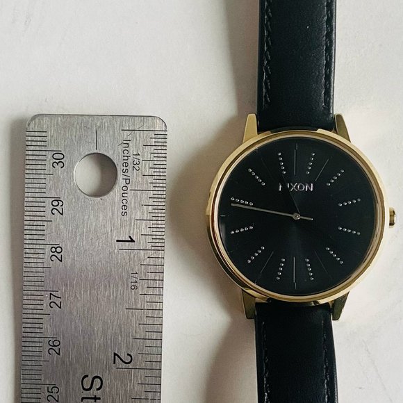 Nixon Kensington Leather 37mm Gold Black Silver - Picture 3 of 4